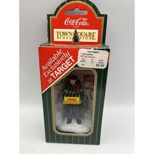 1996 Coca-Cola Town Square Collection Village Figure Pizza Delivery Man CG2418